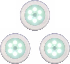 Smart tone 3x LED Nachtlampje met Bewegingssensor INCL. Batterijen Babykamer Nachtlampjes met bewegingssensor Kastverlichting met Sensor Trapverlichting Draadloze Verlichting Koud Wit Licht