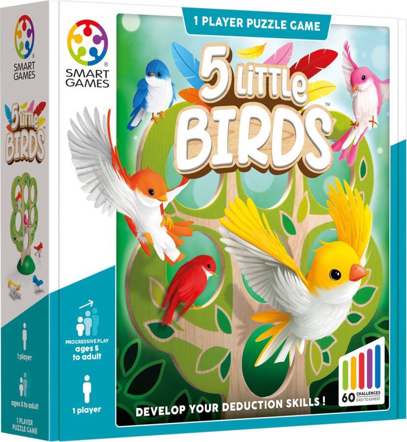 SmartGames 5 Little Birds denkspel voor jong én oud 60 opdrachten logica