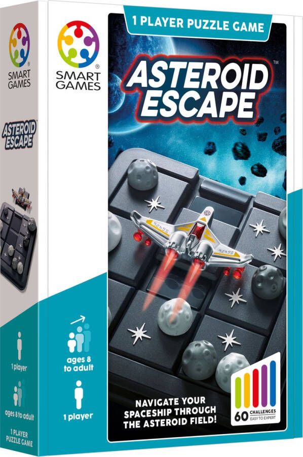 SmartGames Asteroid Escape Schuifpuzzel 60 opdrachten Ruimteschip