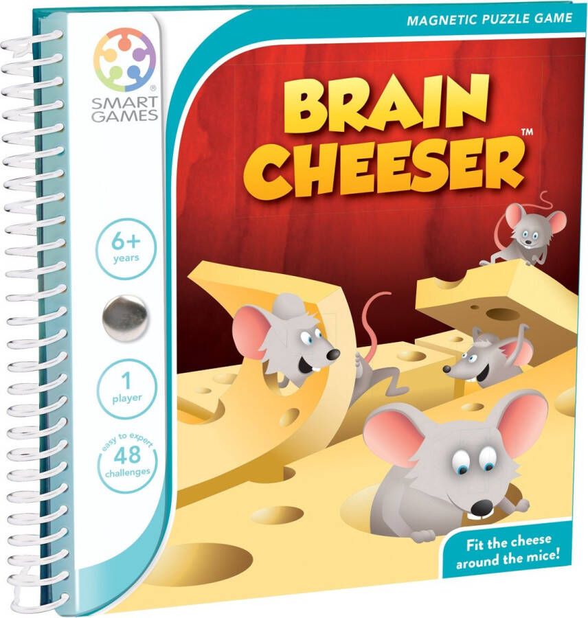 SmartGames BrainCheeser magnetisch reisspel 48 opdrachten hersenbreker Kaas met muizen