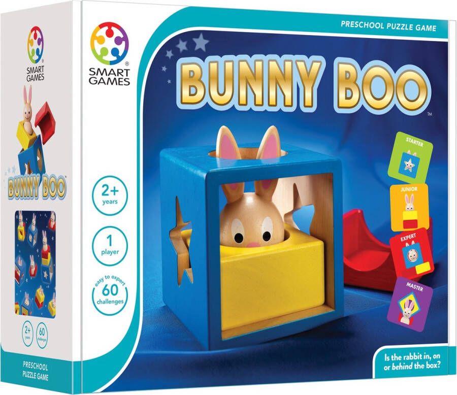 SmartGames Bunny Boo 60 opdrachten Houten kleuterspel Ruimtelijk inzicht Konijn