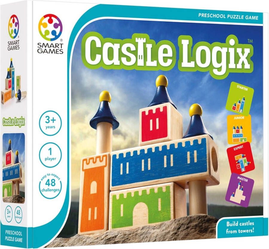 SmartGames Castle Logix Houten kleuterspel ruimtelijk inzicht