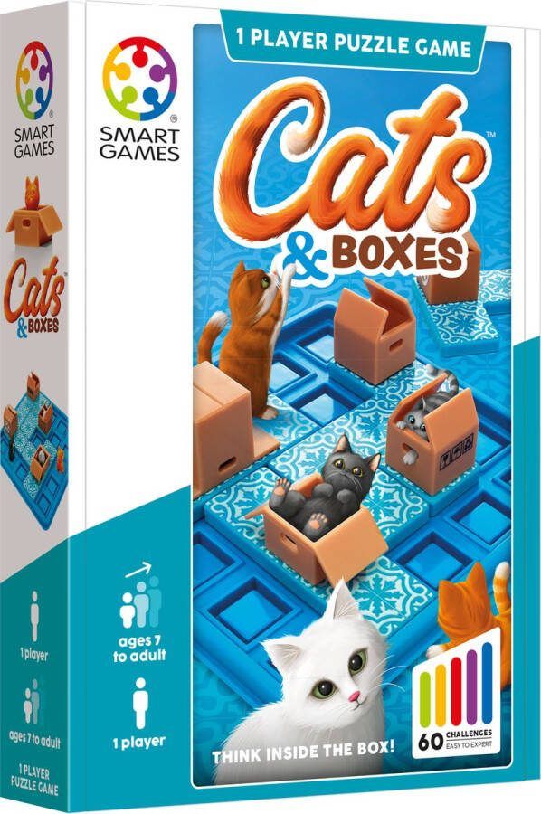 SmartGames Cats & Boxes 60 opdrachten Denkspel voor één speler Katten