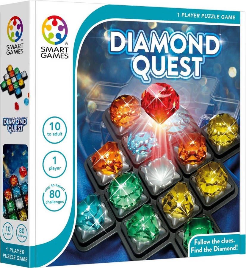 SmartGames Diamond Quest Logica 80 uitdagingen Diamanten Kleuren en Vormen