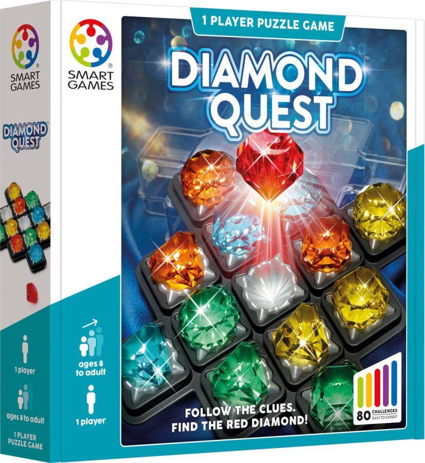 SmartGames Diamond Quest Logica 80 uitdagingen Diamanten Kleuren en Vormen