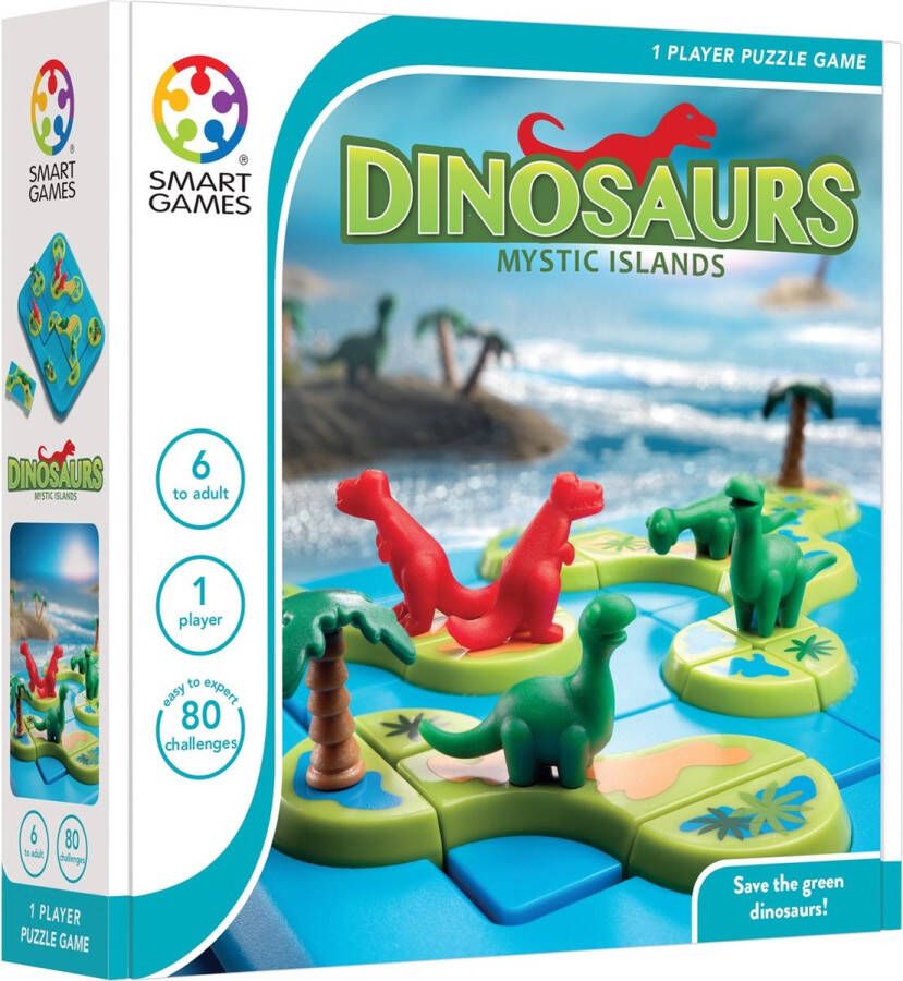 SmartGames Dinosaurs Mystic Islands 80 opdrachten Breinbreker Dinosaurus speelgoed