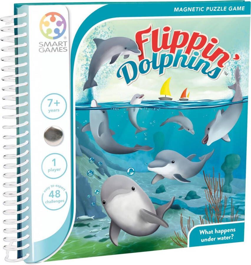 SmartGames Flippin' Dolphins magnetische breinbreker 48 onderwateravonturen Dolfijnen