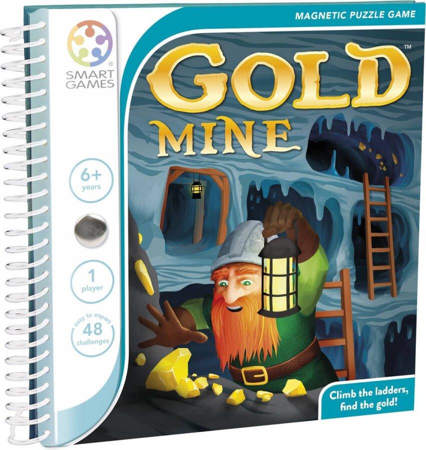 SmartGames Goldmine 48 opdrachten Magnetische denkpuzzel met goudmijn en ladders