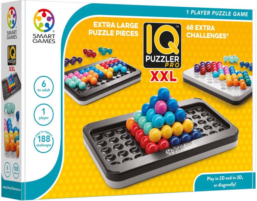 SmartGames IQ Puzzler Pro XXL 188 opdrachten 2D en 3D puzzels