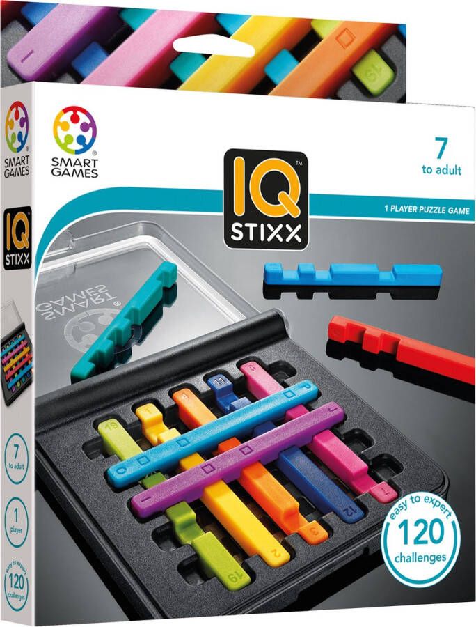 SmartGames IQ Stixx 120 opdrachten puzzelspel voor kinderen en volwassenen