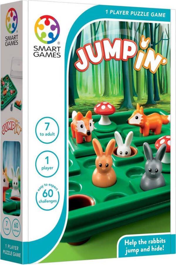 SmartGames Jump In' 60 opdrachten breinbreker voor jong én oud konijntjes en vossen