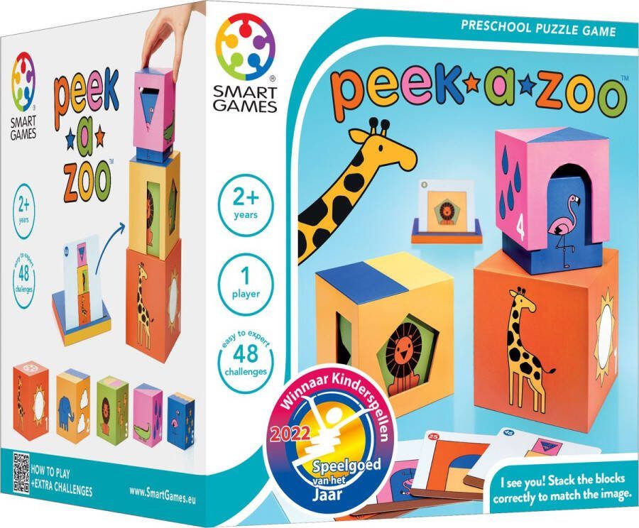 SmartGames Peek-a-Zoo Educatief Spel 48 puzzelopdrachten