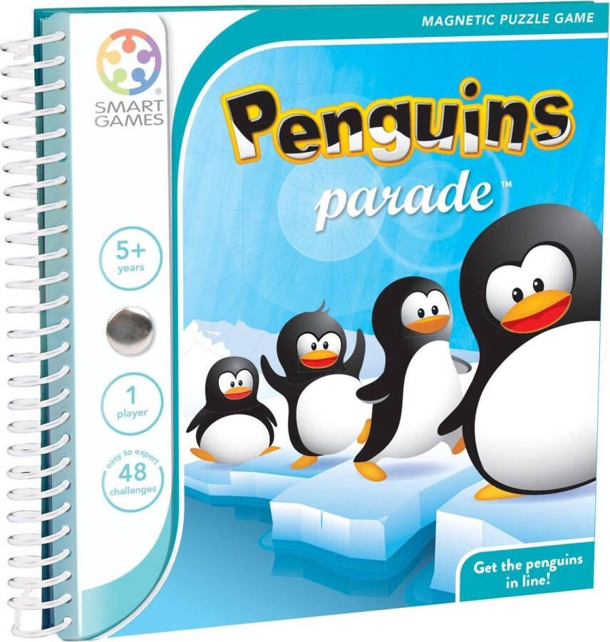 SmartGames Penguins Parade 48 opdrachten magnetisch reisspel Vier pinguïns op één rij