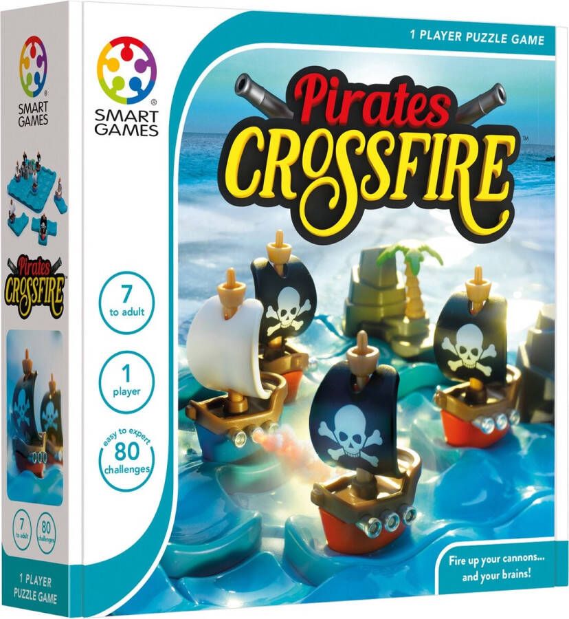 SmartGames Pirates Crossfire Breinbreker 80 opdrachten 1 speler kinderen én volwassenen