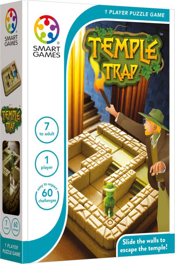 SmartGames TempleTrap 60 uitdagingen Ontsnap uit dit betoverde labyrint 3D schuifpuzzel voor 1 speler