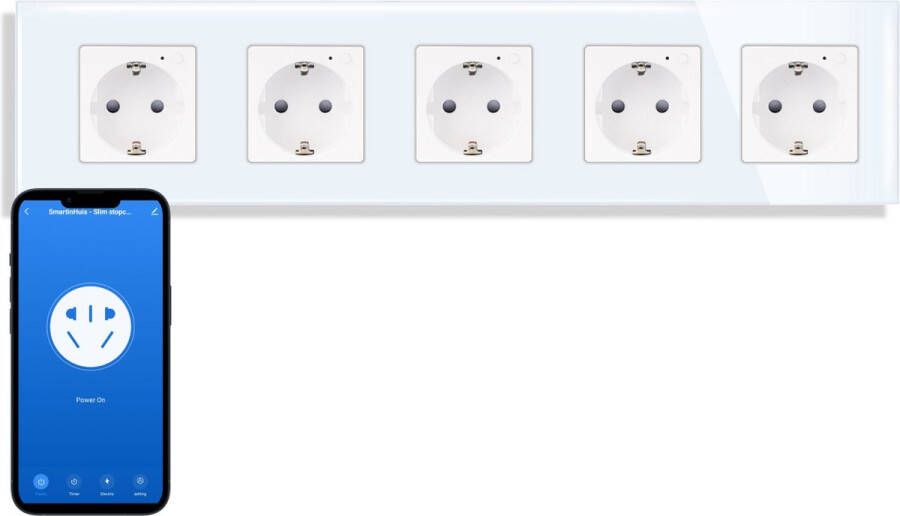 SmartinHuis Smart Vijfvoudig stopcontact (energiemonitoring) Wit