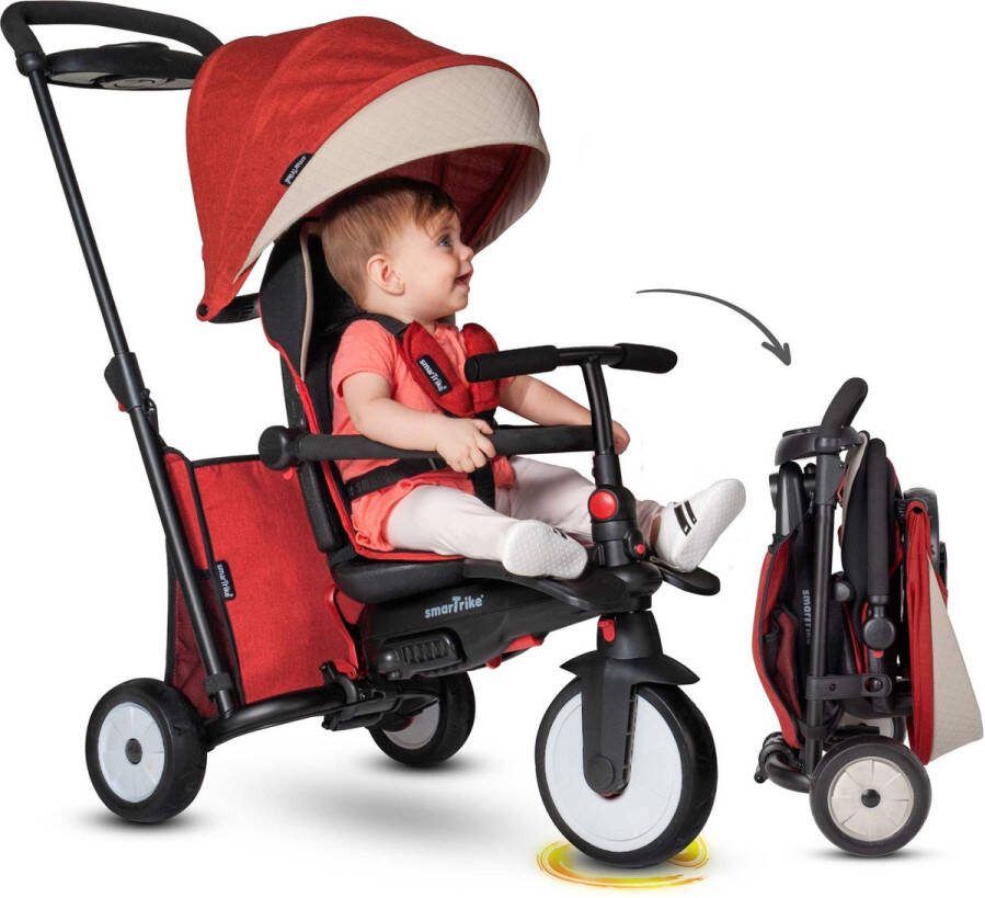 SmarTrike STR5 Driewieler met Duwstang Rood Opvouwbaar