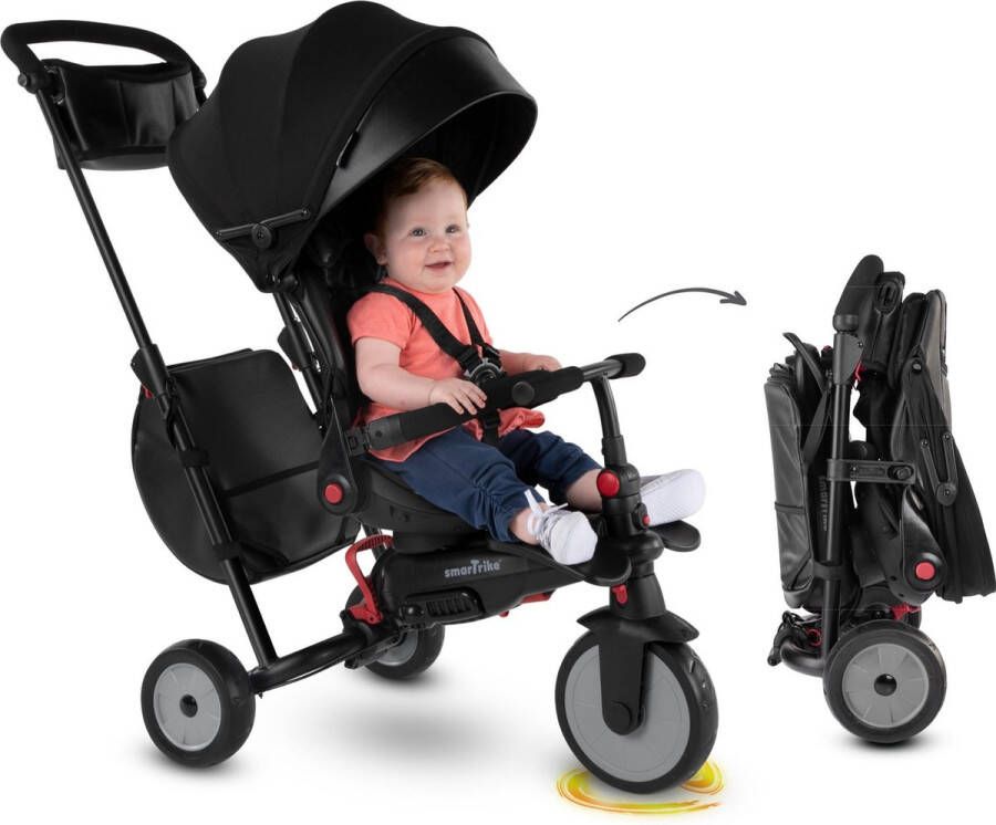 SmarTrike STR7 Opvouwbare 8 in 1 Driewieler en Buggy Zwart