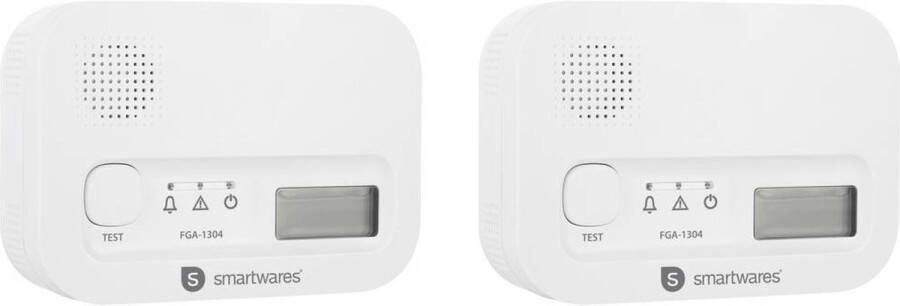 Smartwares Koolmonoxidemelder FGA-13042 2 melders- 10 jaar levensduur BSI Gecertificeerd CO melder