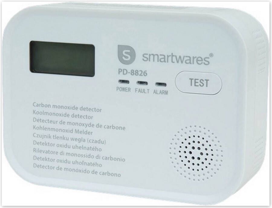 Smartwares PD-8826 Koolmonoxidemelder Levensduur van 10 Jaar Vervangbare Batterij met 1 Jaar Autonomie