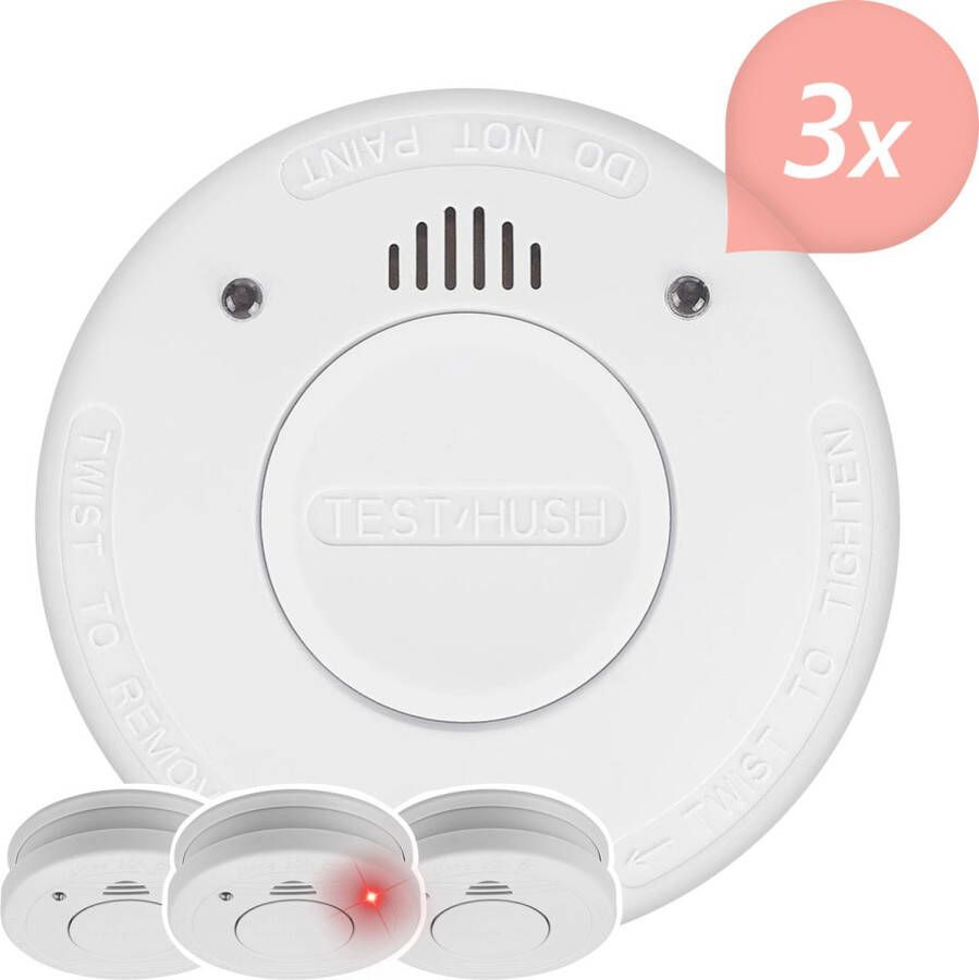 Smartwares Rookmelders PD-8829 Rookmelder 10 jaar batterij 3x Rookmelder 85 DB Complete set 3 stuks Voldoet aan Europese Norm EN14604