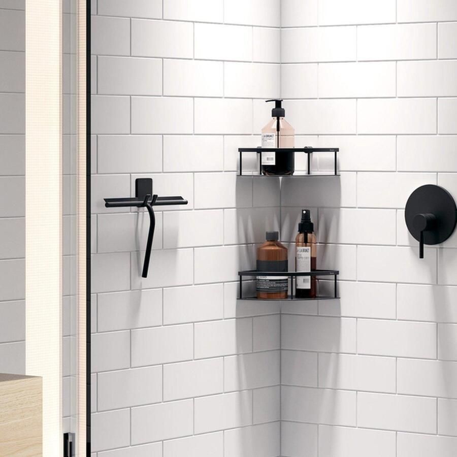 Smedbo Sideline Douchewisser 24x21cm zelfklevend RVS Mat Zwart
