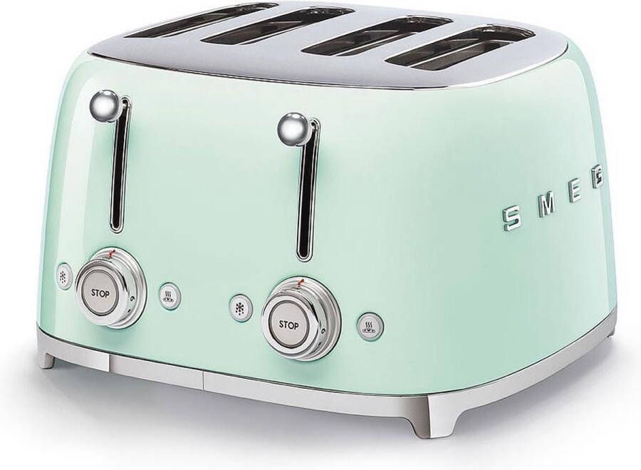 Smeg TSF03PGEU Broodrooster Watergroen 4x4 2000W 6 niveaus