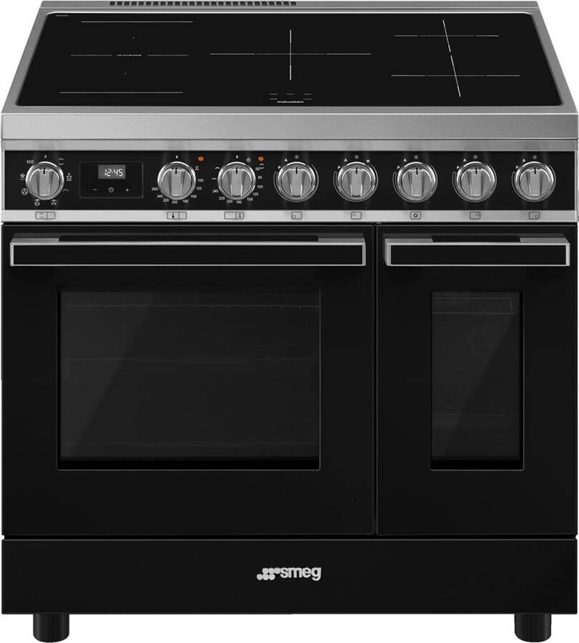 Smeg CPF92IMBL Portofino Inductie fornuis 90 cm Zwart