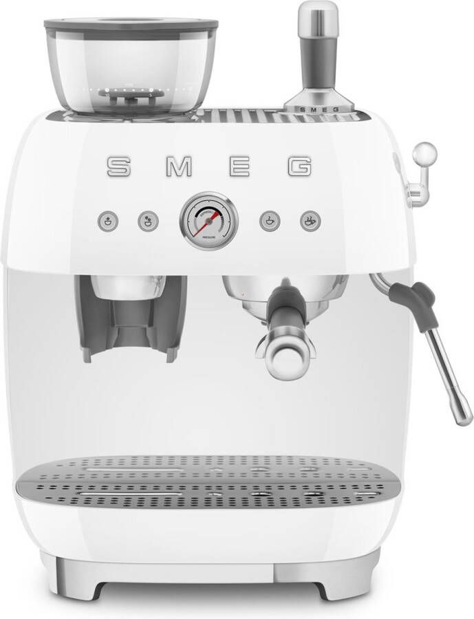 Smeg EGF03WHEU Espressomachine met geïntegreerde bonenmaler Wit