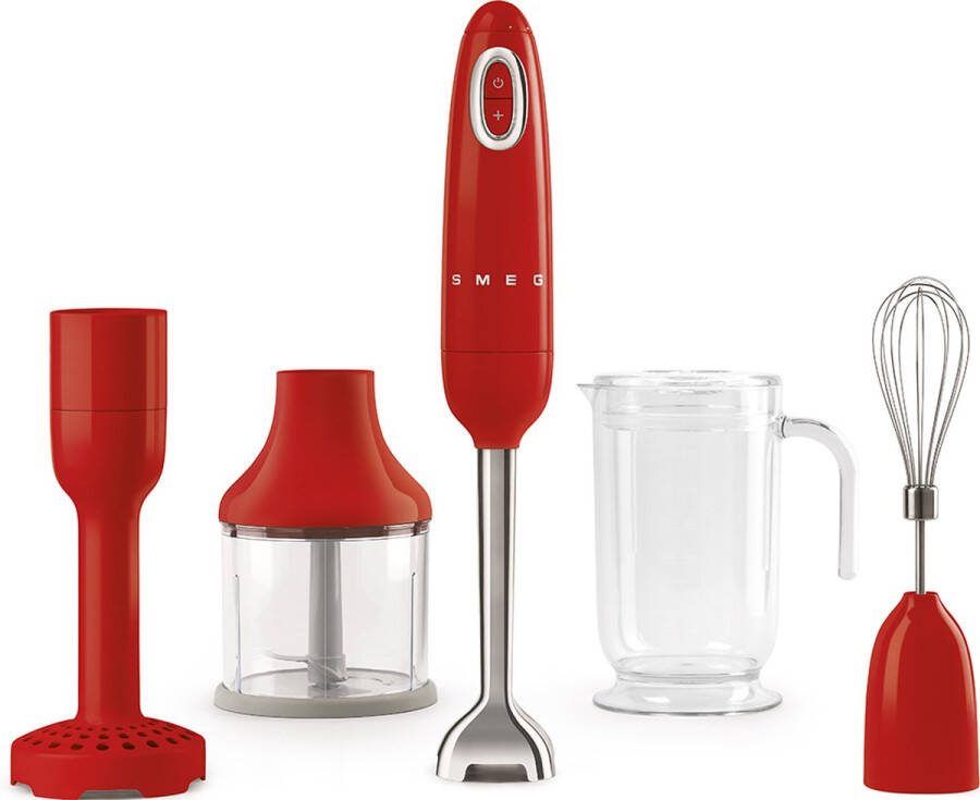Smeg HBF22RDEU Staafmixer Rood 700W Met accessoires