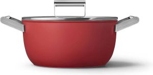 Smeg Kookpan met deksel Rood Mat ø 24 cm 4.6 Liter