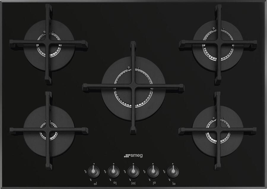 Smeg PV175B3 kookplaat Zwart Ingebouwd 70 cm Gaskookplaat 5 zone(s)