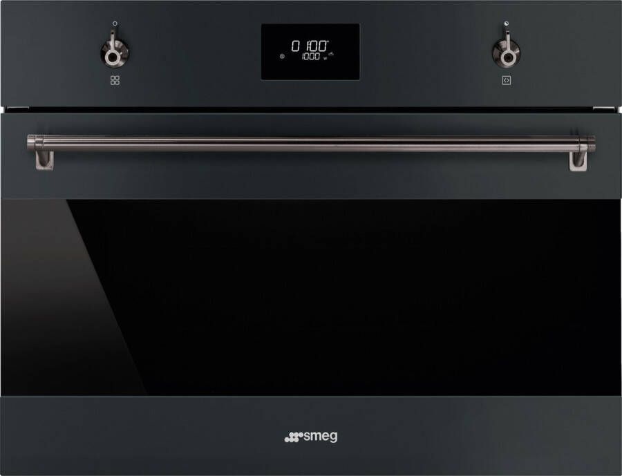 Smeg SO4301M0N Inbouw Grill-magnetron 40 liter 800 W 45 cm Zwart