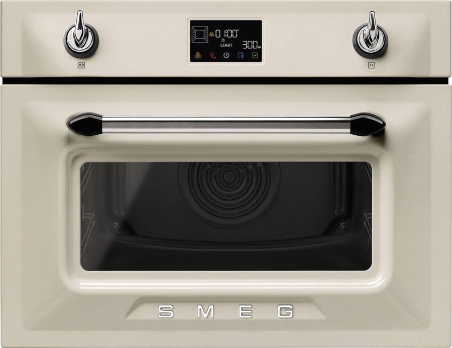 Smeg SO4902M1P Inbouw oven 45 cm Combi-magnetron Crème