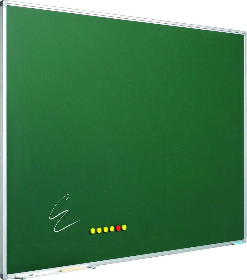 SMIT VISUAL Krijtbord Softline profiel 8mm emailstaal groen 100x100 cm