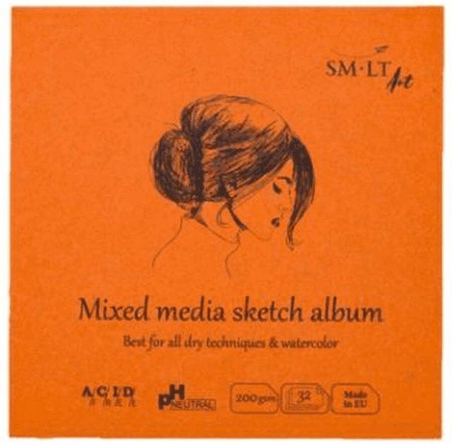 SMLT Baby Schetsboek Vierkant Mixed Media 9 cm 200gr 32 vel