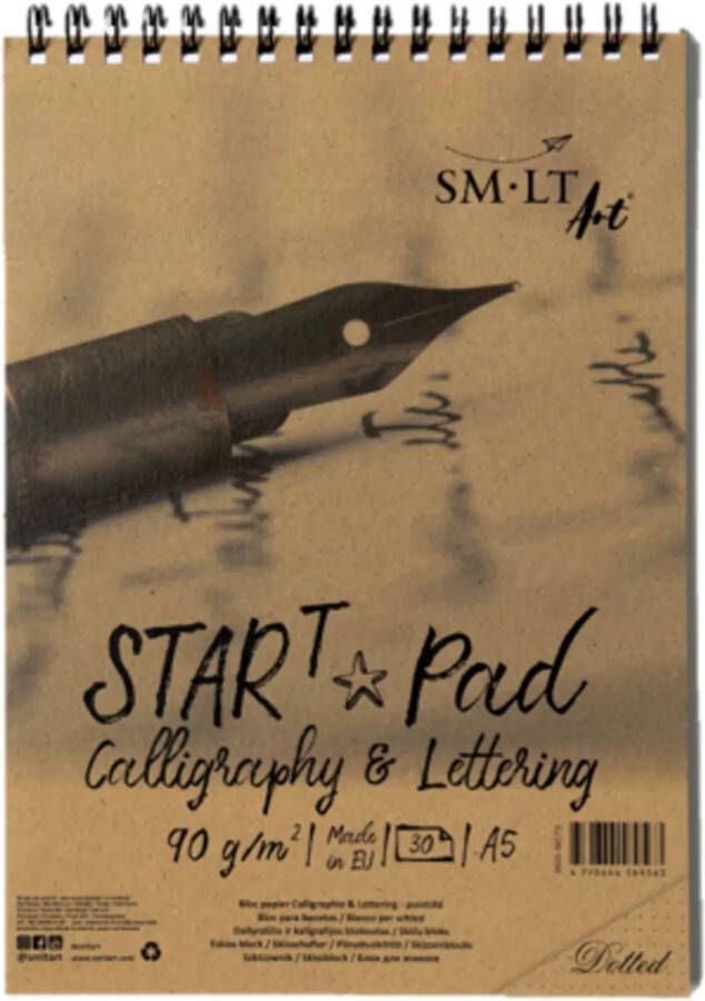 SMLT Ringband Startersblok Kalligrafie A5 90gr 30 vel Stippen
