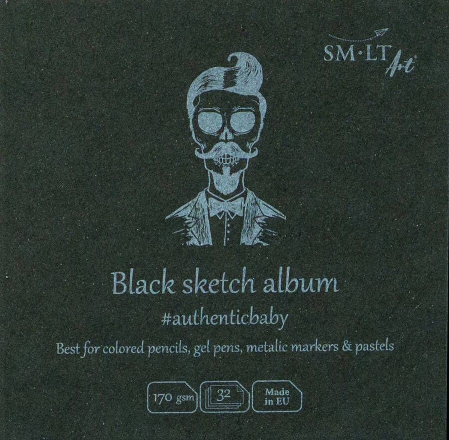 SMLT Schetsboek Vierkant 9 cm 170gr 32 vel Zwart