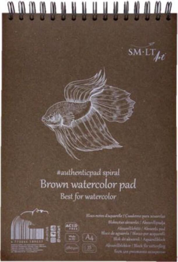 SMLT Ringband Aquarel A4 280gr 35 vel Bruin