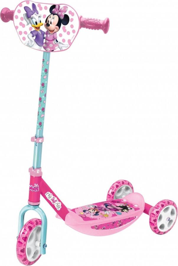 SMOBY Disney Minnie Mouse Step met 3 wielen stuurstang in hoogte 67 of 70 cm verstelbaar volledig metalen step