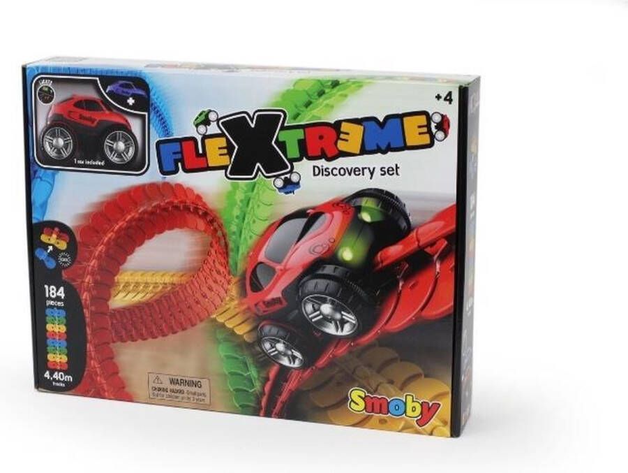 SMOBY FleXtreme Discovery set Racebaan 184 track flexibel circuit 4.4 meter vanaf 4 jaar