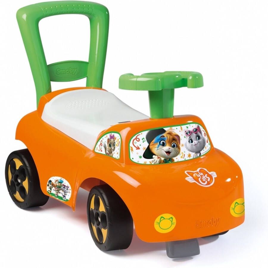 SMOBY Loopauto 44 Cats Ride-on babywalker oranje + veiligheidsstop