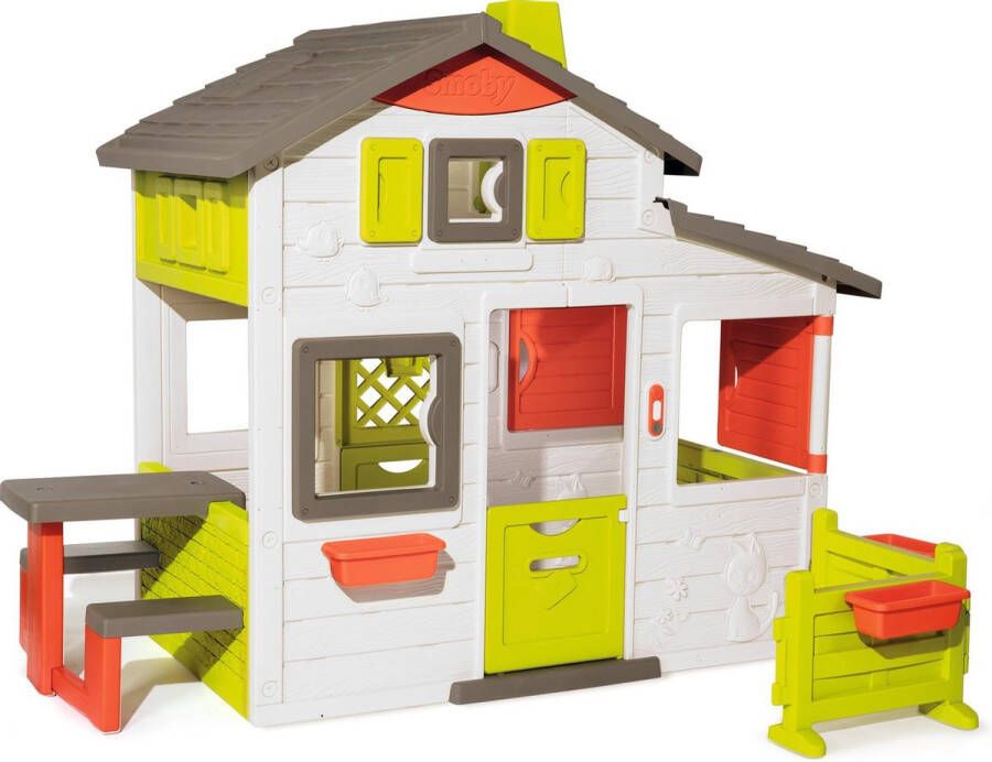 Smoby speelhuis Neo Friends House junior 217 x 171 cm wit grijs