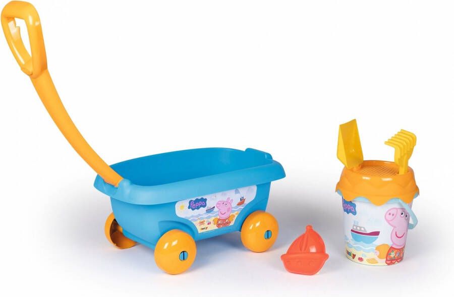 Smoby Peppa Pig Chariot Garned: Embet + Sieve + Shovel + Rake + Sand Mold