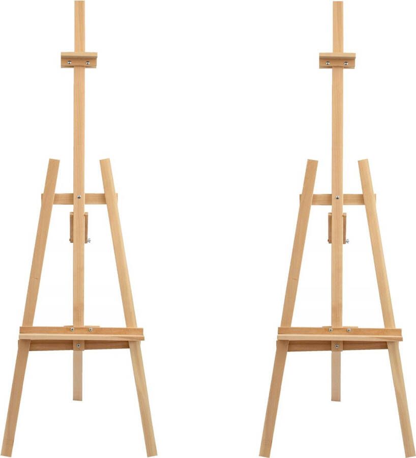 SMOL DREW Schildersezel set van 2 stuks 150 cm Stabiel Beukenhouten voor volwassenen en kinderen professionele kunstenaars