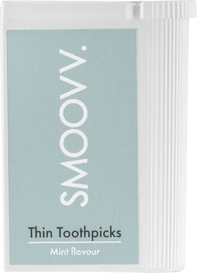 SMOOVV Tandenstokers Hout Dun en flexibel driehoekig ontwerp Zacht berkenhout Hygiënisch verpakt Milde mintsmaak 100 st