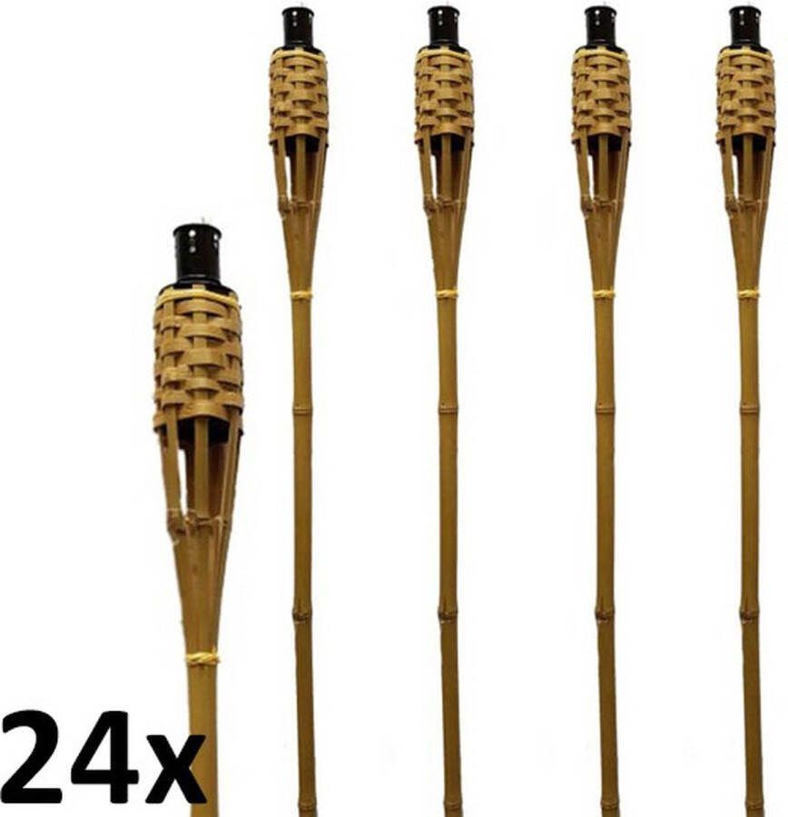 Smulders Deco 24 stuks Bamboe tuinfakkels 120 cm fakkels lichtbruin (7 uur)