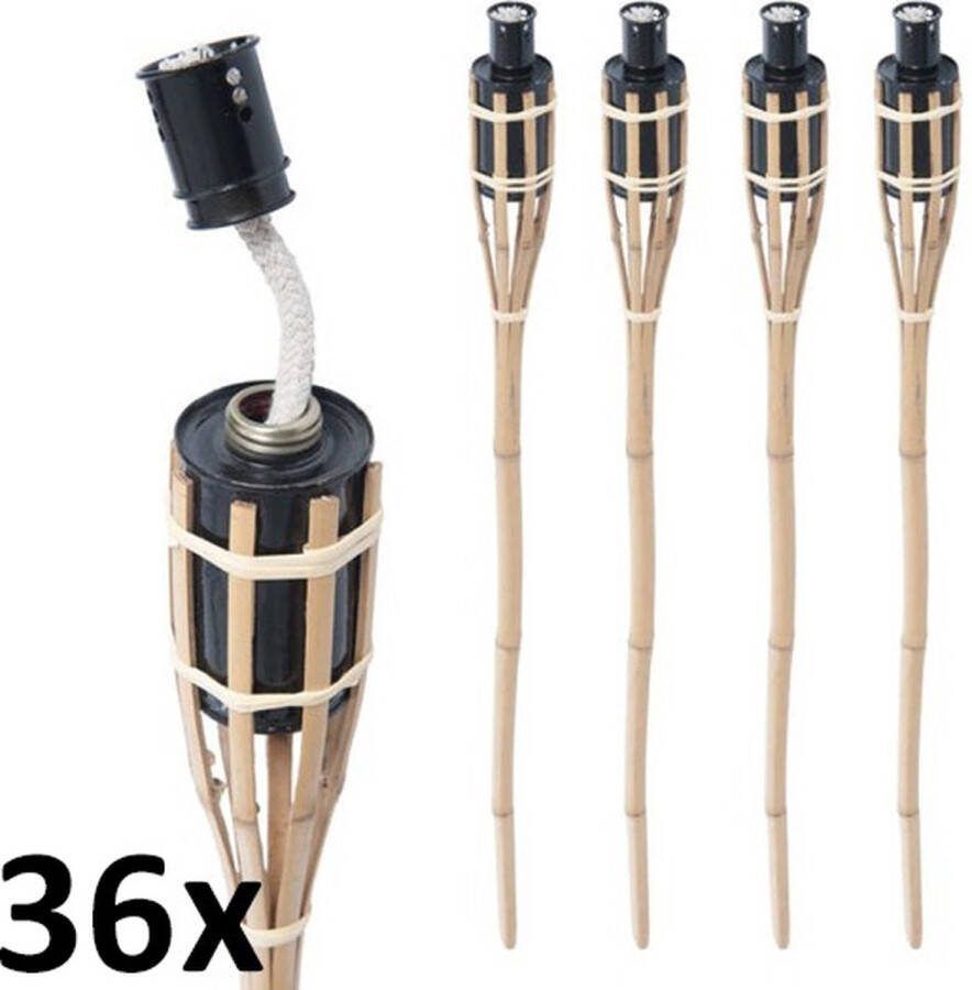 Smulders Deco 36 stuks Bamboe tuinfakkel 65 cm lichtbruin (7 uur)