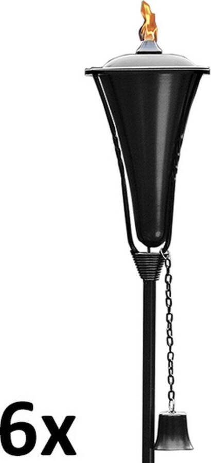 Smulders Deco 6 stuks luxe tuinfakkels verstelbaar 85 115 cm zwart staal (35 uur)