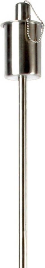 Smulders Deco RVS tuinfakkel verstelbaar 90 120 cm zilverkleurig roestvrij staal (24 uur)